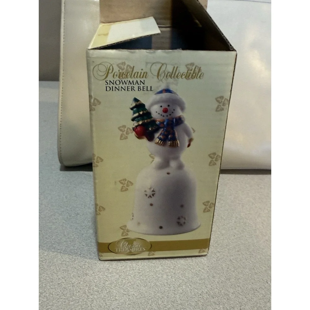 Classic Treasure Porcelain Collectible‎ Snowman Dinner Bell NIB